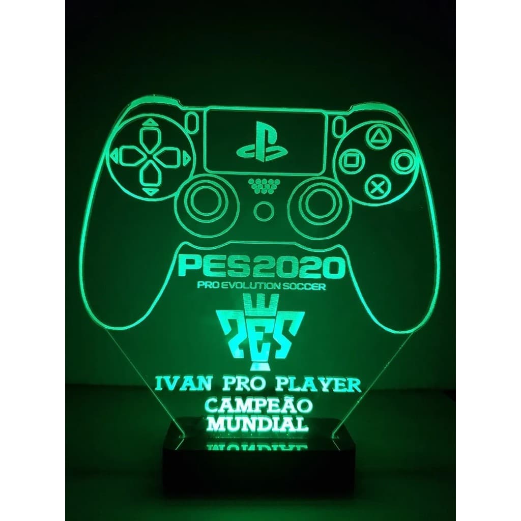 Abajur Troféu Game Ps4 Xbox Fifa 20 Pes 20 Personalizado