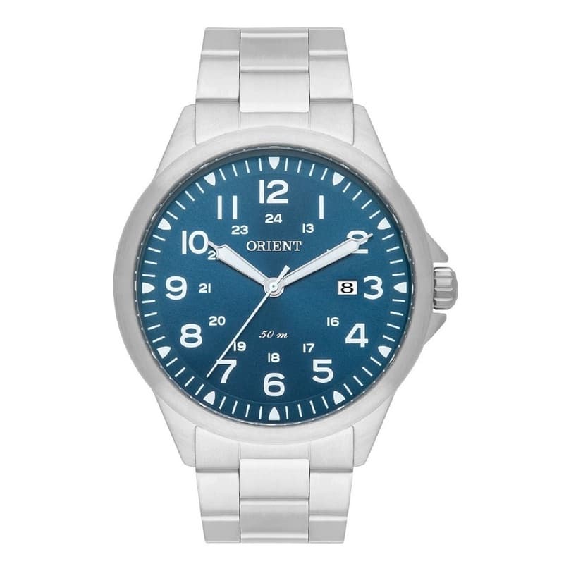 Relogio Orient Masculino Mbss1380 D2sx Prata Azul Aco