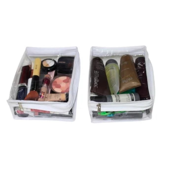 10 Saco Embalagem Organizador Multiuso Maquiagem Cosméticos de Pvc e Ziper
