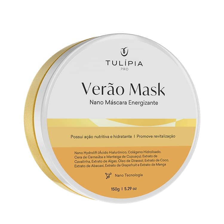 Máscara Facial Hidratante Iluminadora Pele Nutrida e Equilibrada Verão Mask Tulipia 150g