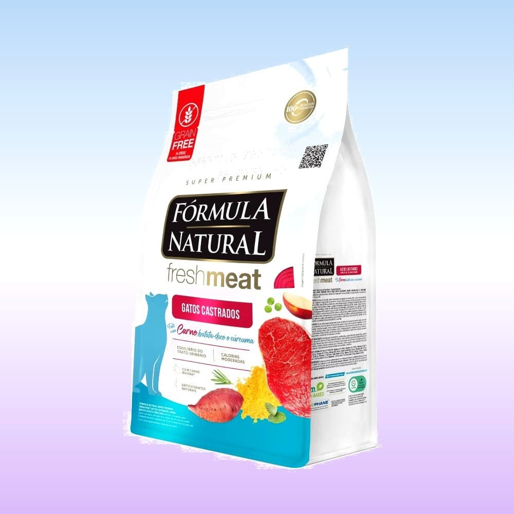 Ração Seca Fórmula Natural Fresh Meat Gatos Castrados Sabor Carne 1 KG Adimax
