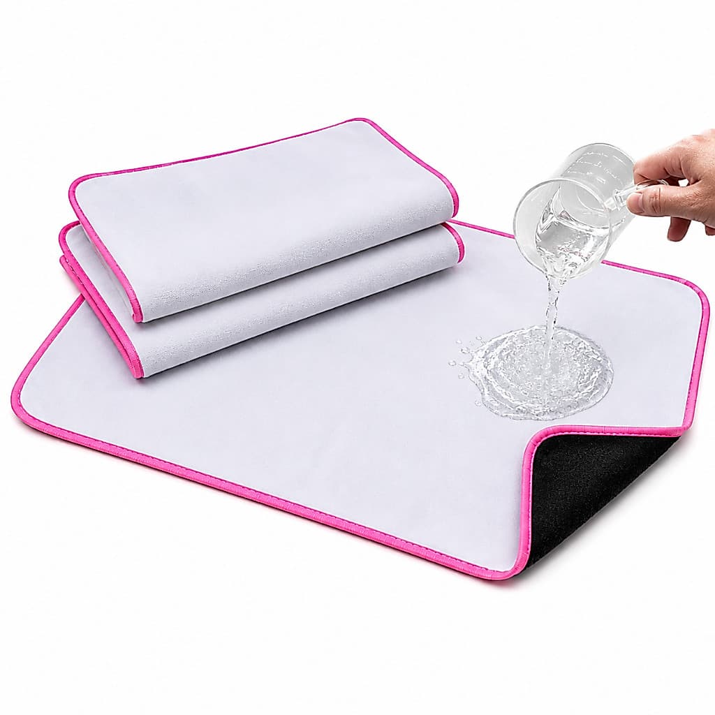 Kit 3 Tapetes Higiênico Lavável Super Absorção 200 Lavagens 70x50 - Branco e rosa