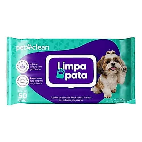 Toalhas Umedecidas Pet Clean Limpa Pata Caes Gatos  50un
