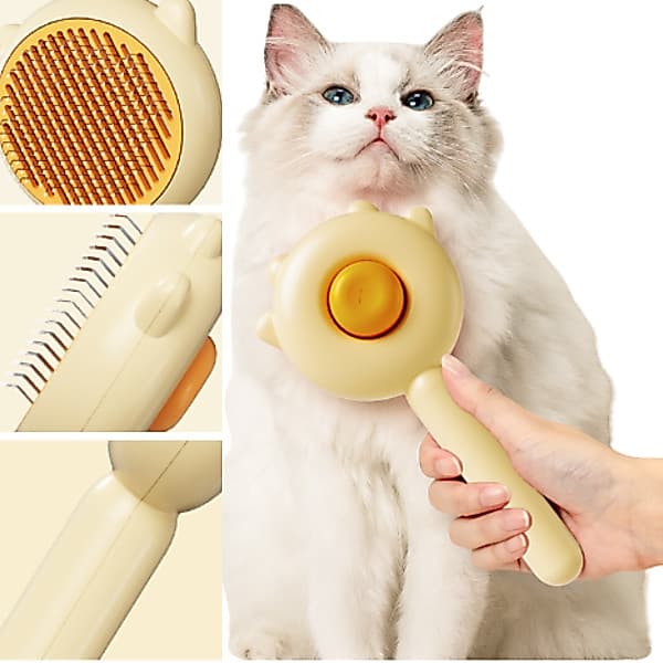 Pente Agulha Para Animais De Estimação Escova Pet Gato Cão Cachorro Remove Pelo Solto Massageador
