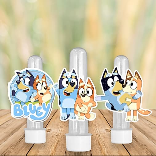 Apliques para Tubete Doces Bolo - Bingo e Blue - Lembrancinhas Divertidas para Sua Festas 30 a 15
