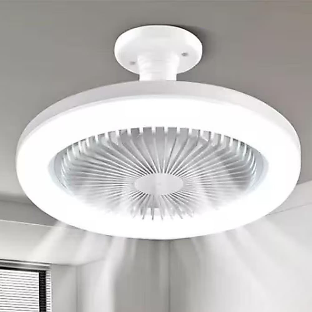 Ventilador Aromatizador Luminária 25w 5 Folhas Grande de Teto Silencioso Controle Remoto E27 Bivolt