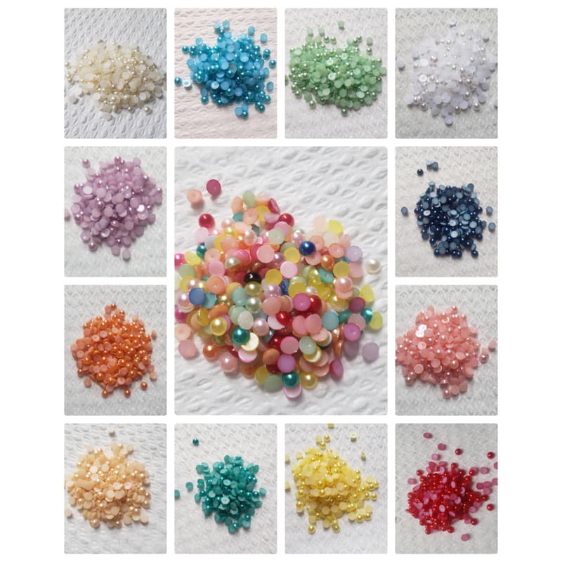 Meia Pérola 6mm Sem Furo – ABS para Customização 250G 500G Pérolas Artesanato DIY