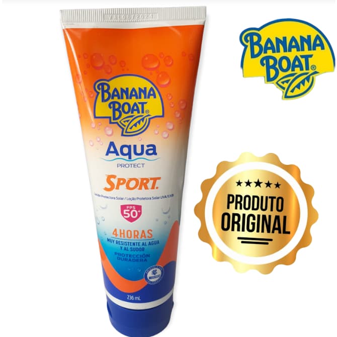 Protetor solar banana boat  AQUA SPORT resistente a água e suor fps50 236ml escolar