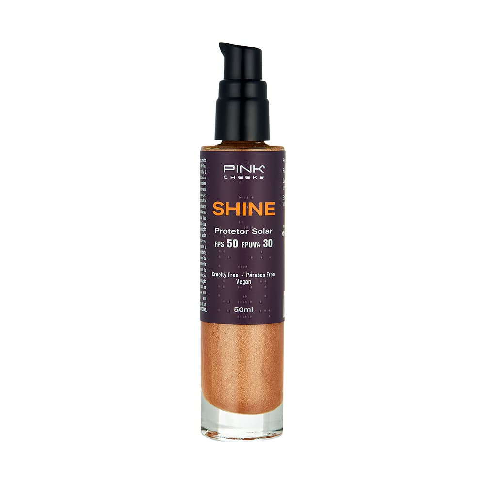 Shine Protetor Solar Iluminador FPS50 50ml Filtro Solar Corporal Efeito Iluminador