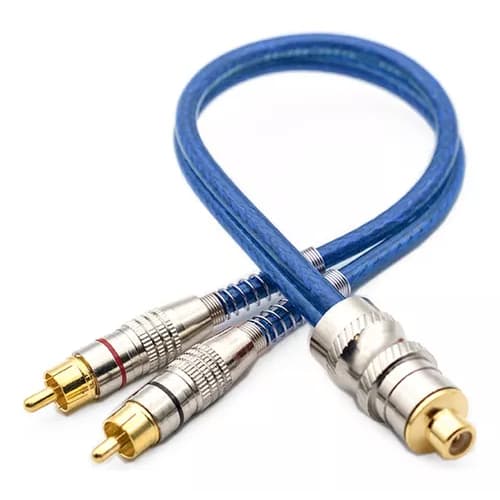 Cabo Y Rca Dupla Blindagem Plug Metal 5mm - 2 Machos 1 Femea Cabo Rca y Blindado