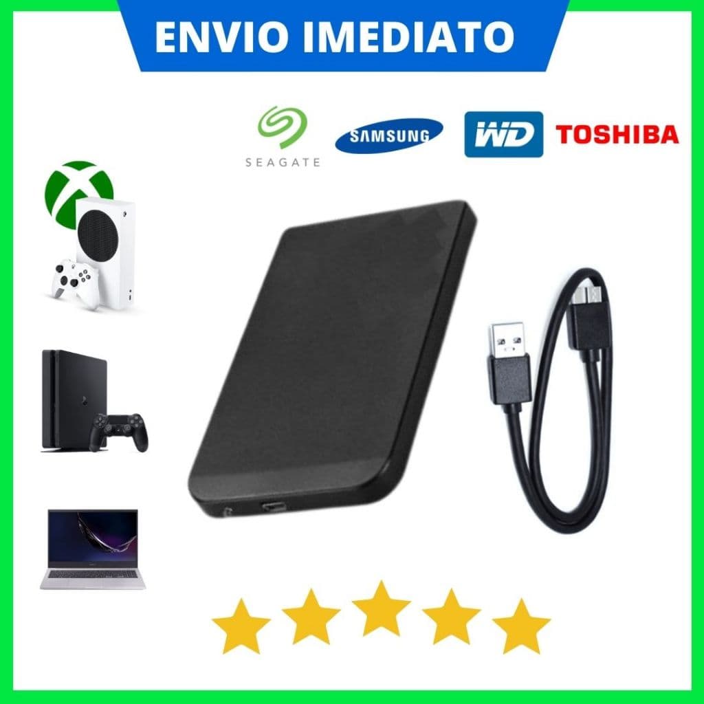 HD Externo 320GB a 1TB USB 3.0 ENVIO IMEDIATO SSD Portátil para Console, Xbox, PS4, Notebook Armazenamento Rápido