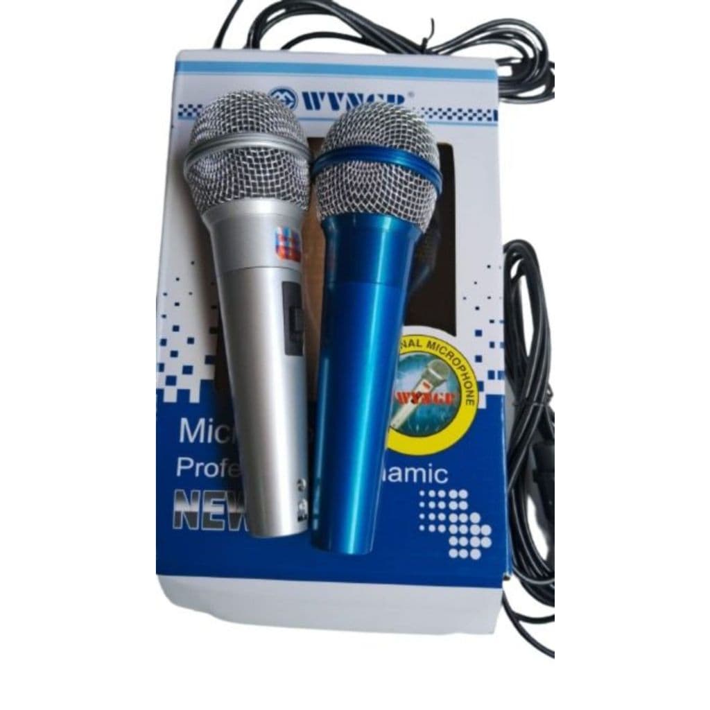 Kit 2 Microfones Dinâmico Prof com Ótima Qualidade de Som e Sem R P/ Igrejas /karaokê