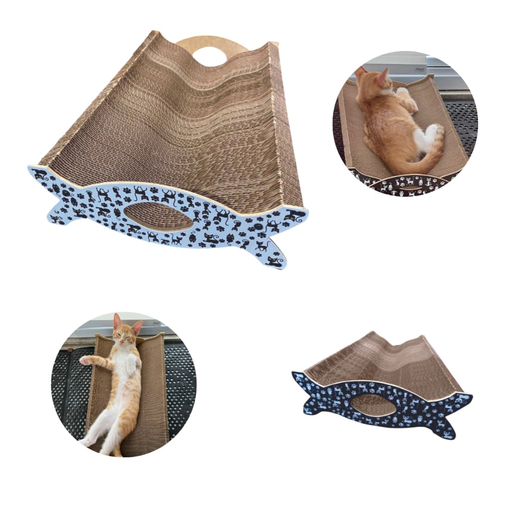 Arranhador Cama Para Gatos Grande Dura 2x Mais Base Mdf Reversivel Grande Evita Arranhar Sofà