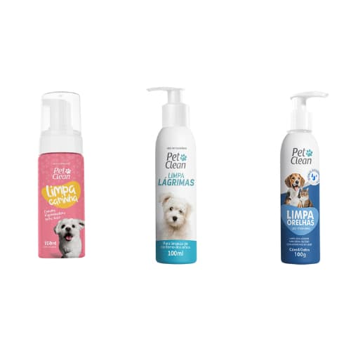 Kit Limpar Lágrimas, Orelhas e Carinha de Cães e Gatos, Garantindo Bem-Estar e Higiene Impecável