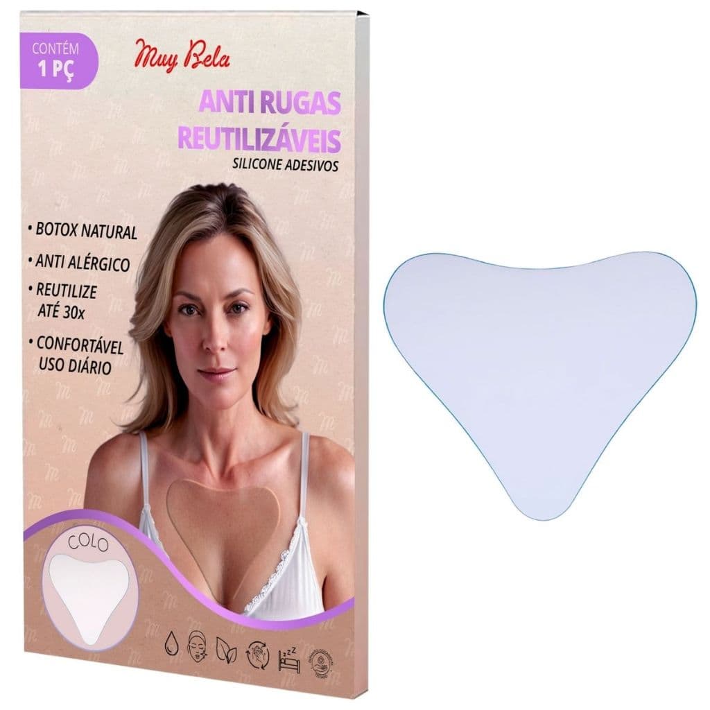 Adesivo Anti Rugas Decote Triangulo Para Colo Silicone Peito Reutilizável Estimulador Colágeno Botox Natural dos Seios