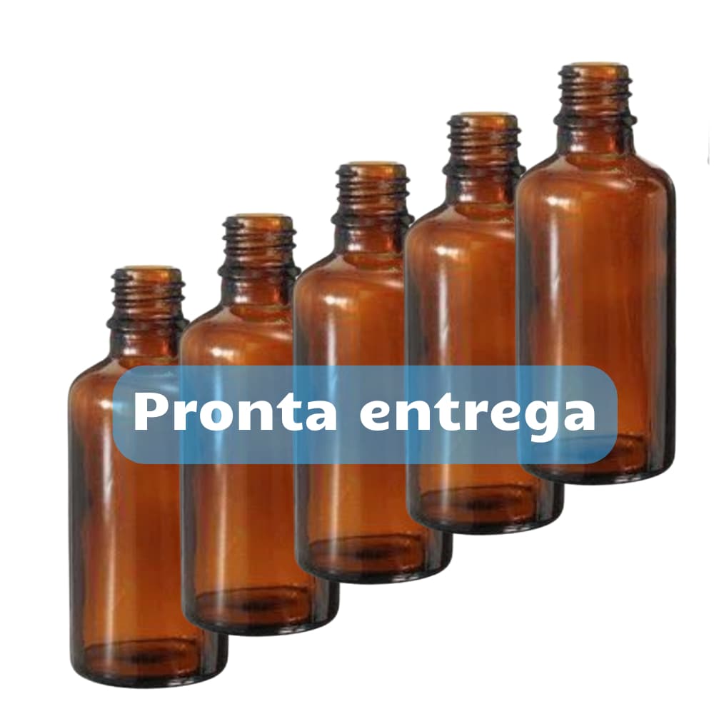 100 Vidros Frascos Âmbar 30ml Rosca R18 - Avulso