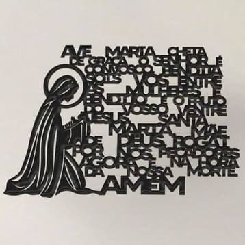 Quadro Decorativo Ave Maria Oração Adesivado Decoração Religiosa Elegante Ambientes