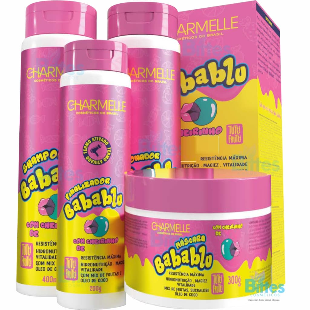 KIT   BABABLU TUTTI FRUTTI CHARMELLE COSMÉTICOS HIDRATAÇÃO CAPILAR