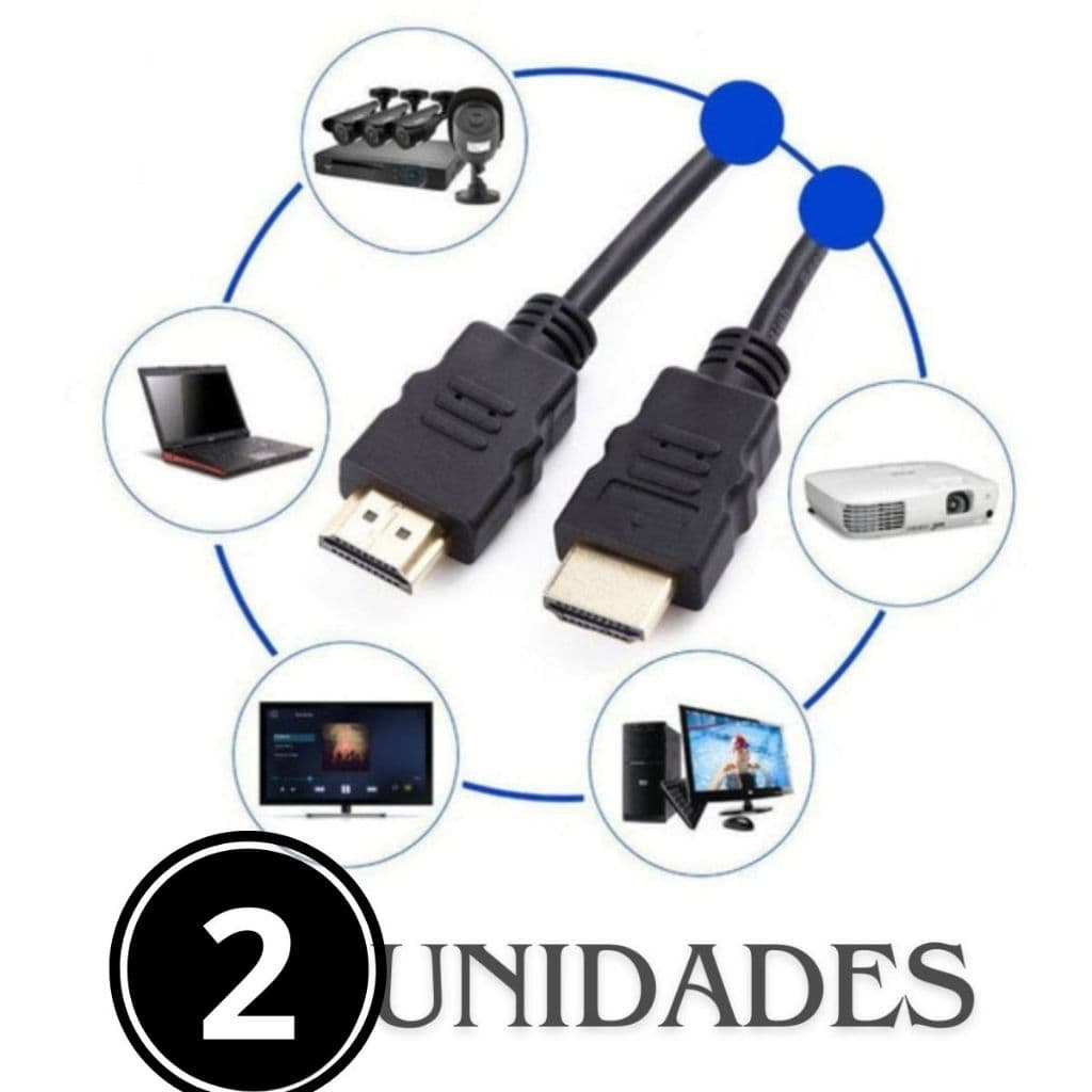 Kit 2 Cabos Hdmi 1metro Preço De Atacado Ultra Hd Tv Video Game PC