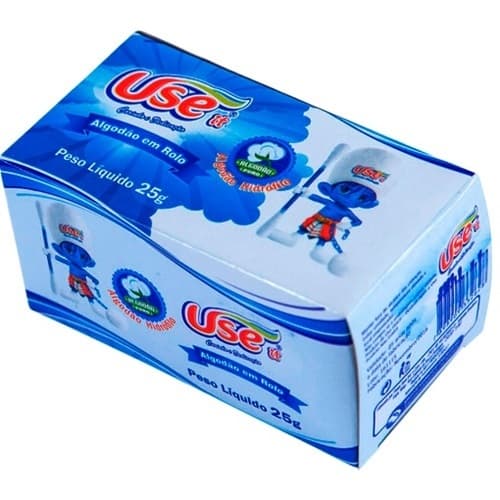 Algodão Hidrófilo Rolo 50g/25G Cada-  Macio Econômico, Higiênico e Prático