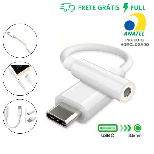 Adaptador Fone De Ouvido Tipo C Para P2 3.5mm