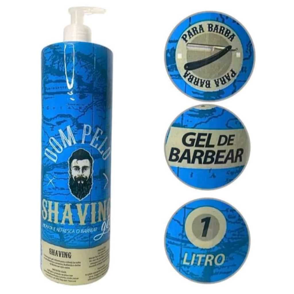 Kit 3 Shaving Dom Pelo Profissional 1 Litro Pronta Entrega Envio Imediato