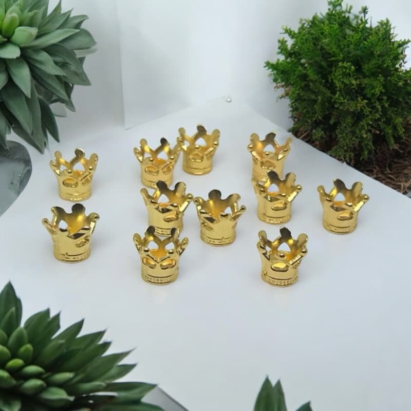 Aplique Mini Coroa ABS Dourada - Pacote com 50/100 Peças