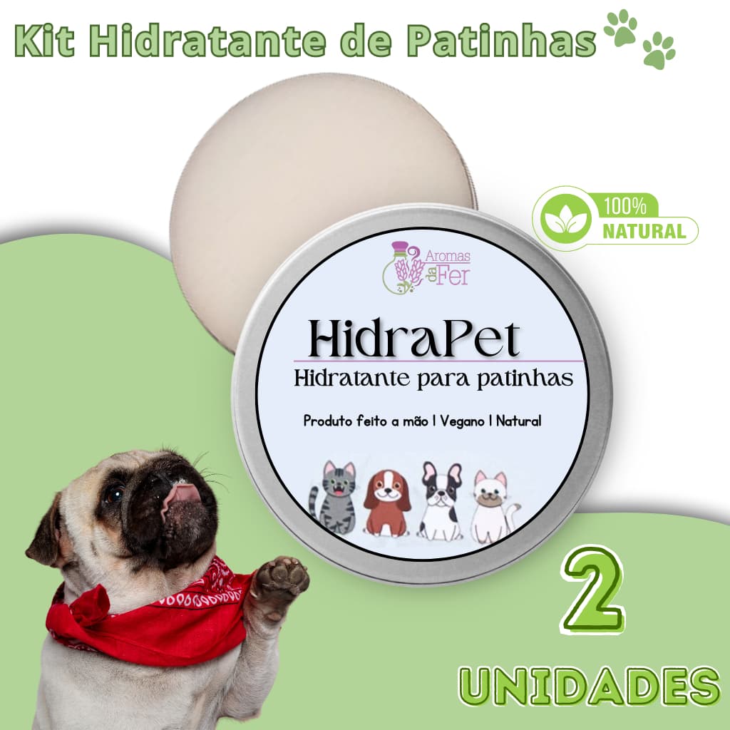 Kit 2 Hidratante de Patinhas e Focinho Pet 100% Natural