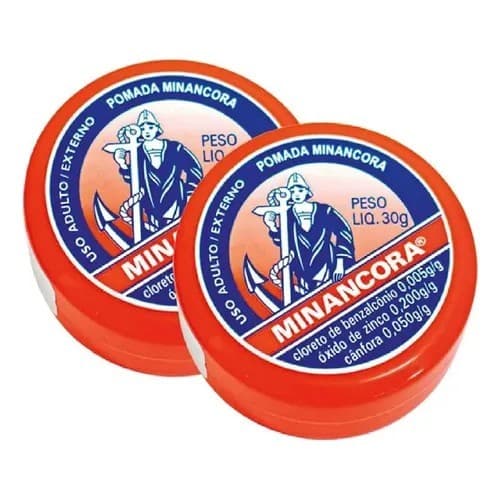 Minancora lata 30g kit com 2 (antisséptico, adstringente e cicatrizante)