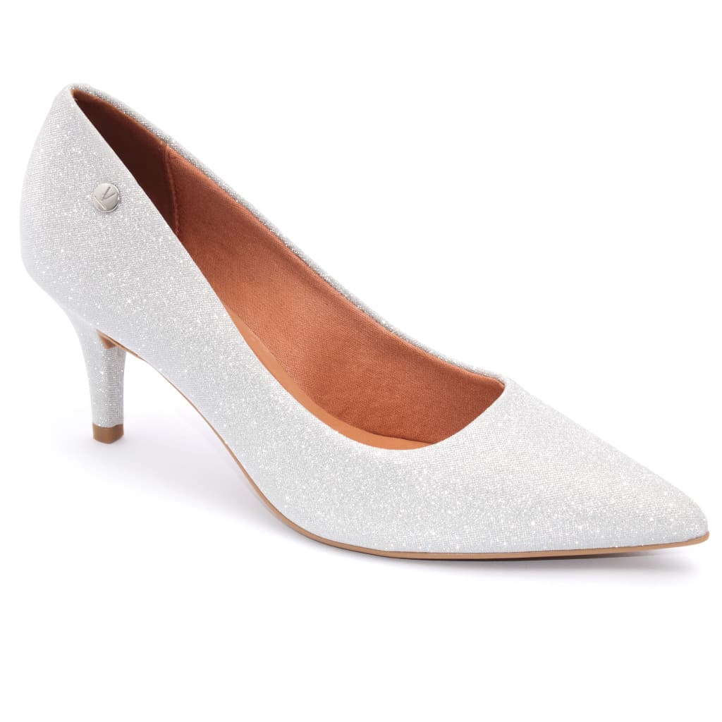 Scarpin Vizzano Feminino Salto Baixo Fino Macio Original 1185 Prata