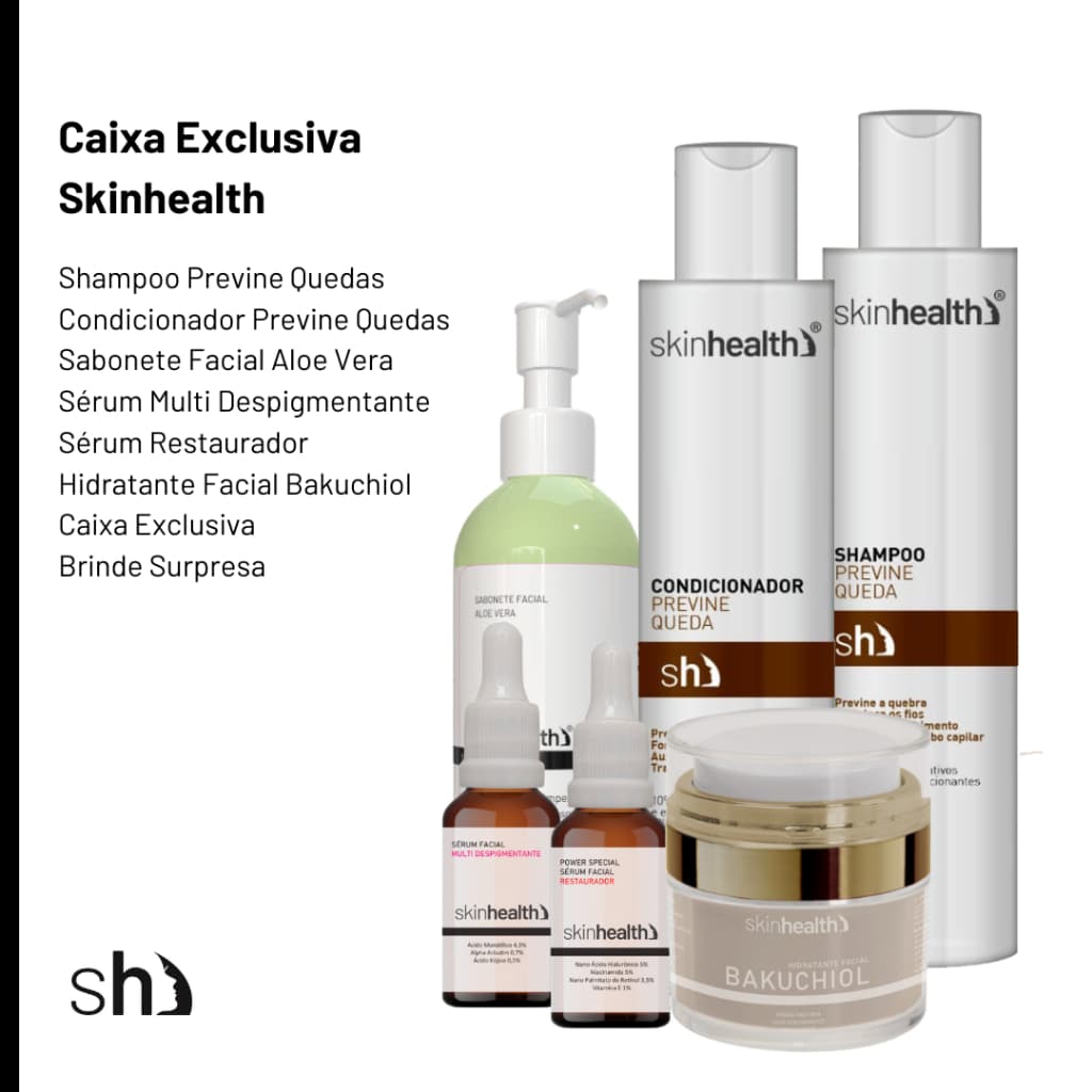 Caixa Exclusiva Skinhealth - Skincare Completa - Cuidados com o rosto e cabelo