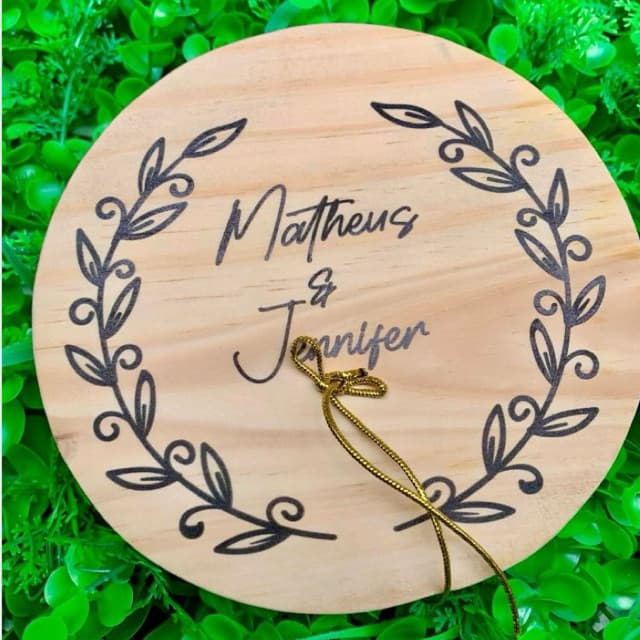 PORTA ALIANÇA PARA CASAMENTO DE MADEIRA PERSONALIZADO