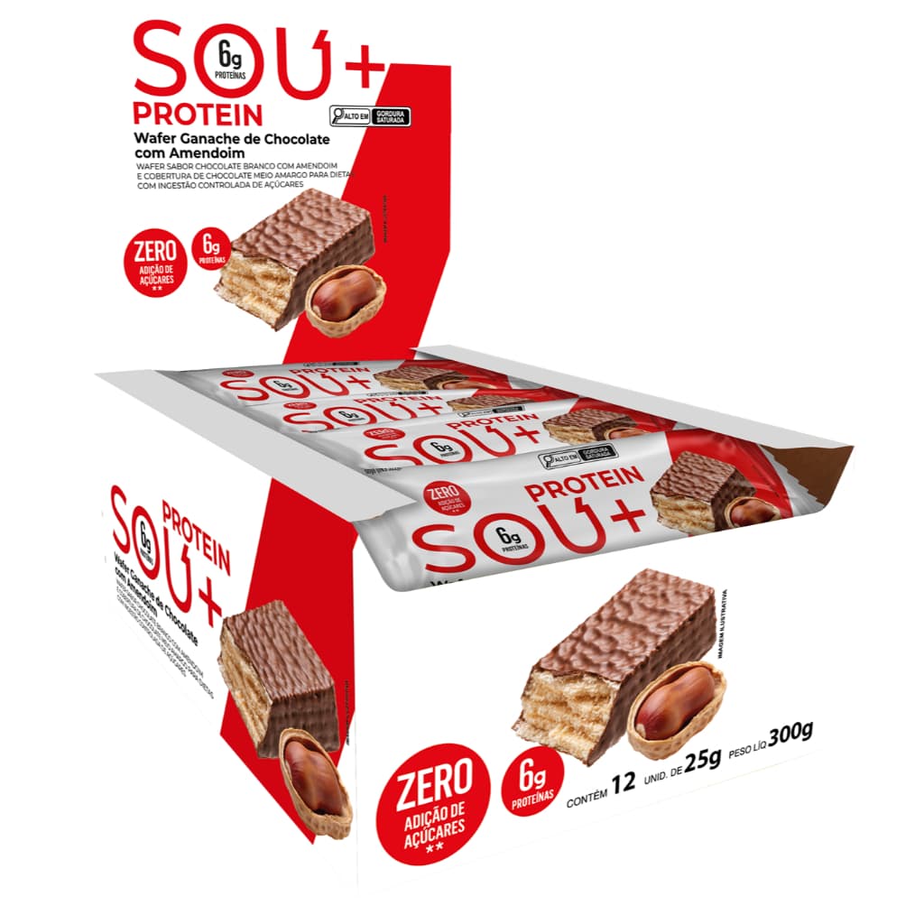 Barrinha Wafer de Amendoim Protein Bar Zero Sou Mais 12 Und