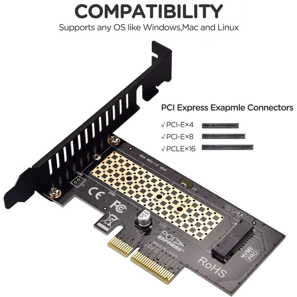 Placa adaptadora PCIe 4.0 X4 para M.2 NVME SSD