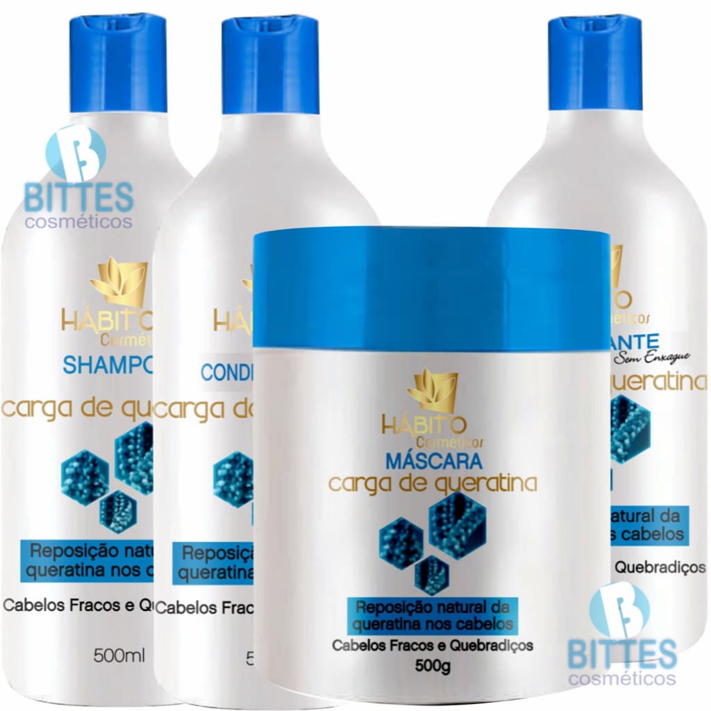 Kit Carga de Queratina Hábito Cosméticos Cauterização Profissional Capilar