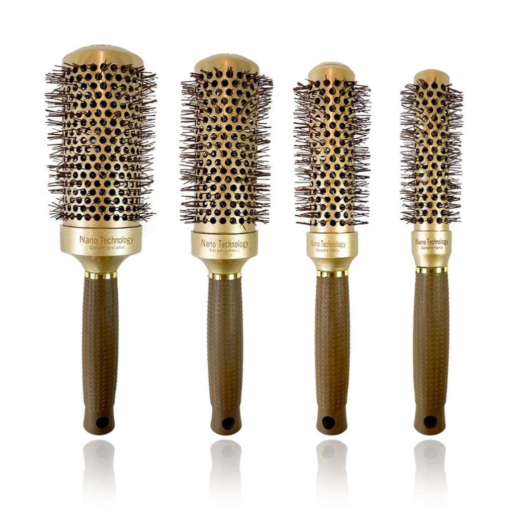 Escova de Cabelo Profissional Dourada Com Cerdas de Poliamida Revolucione Seu Cabelo Cerâmica, Antiderrapante e Perfeita
