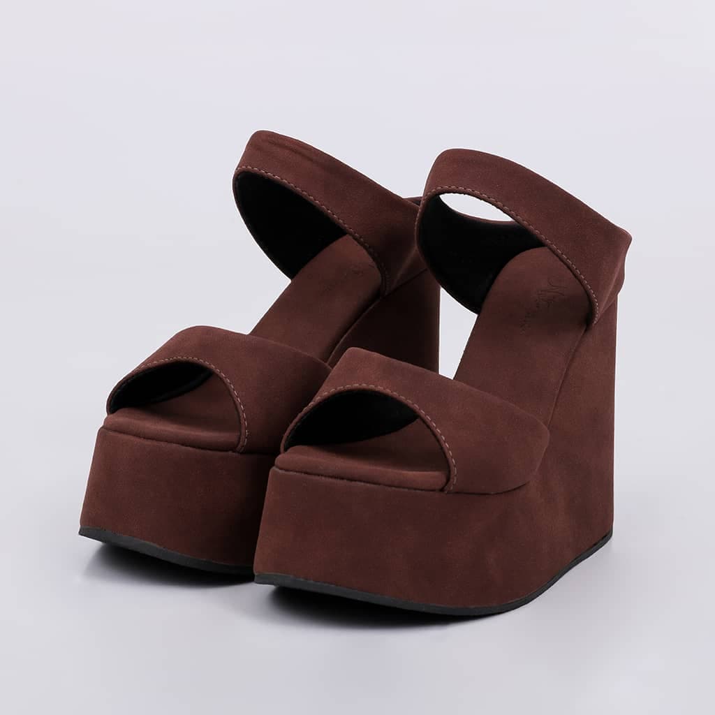Tamanco Canadá Feminino Anabela Plataforma Boho Camurça