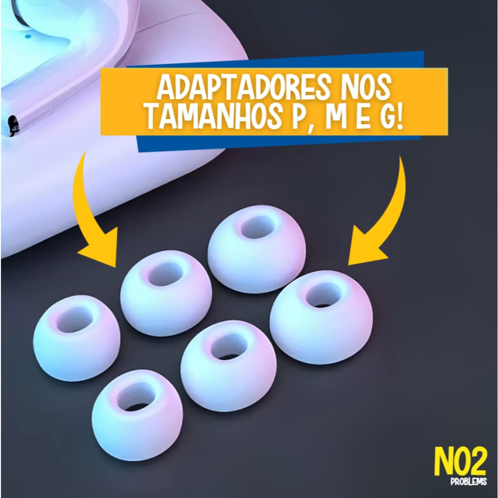 Borracha Borrachinha Fone Ouvido Airpods Pro 2 Silicone Premium Facil Encaixe Anti Poeira Branco