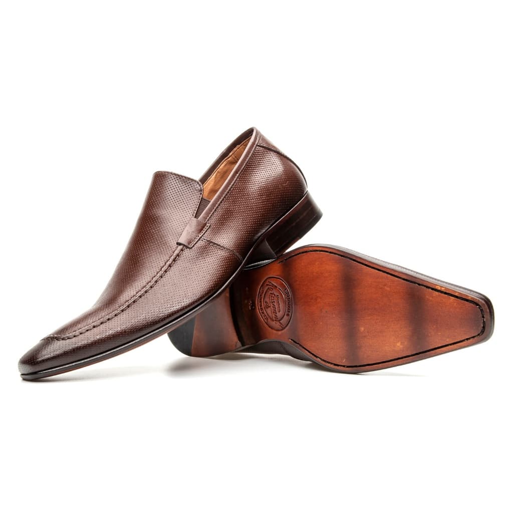 Sapato Social Masculino Estilo Italiano em Couro Conforto Loafer Mocassim Bico Fino