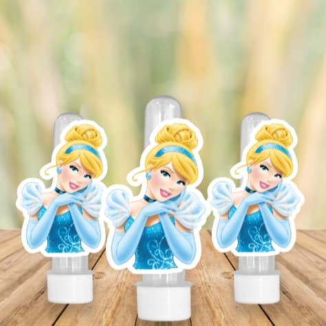 50 Apliques para Tubete Doces Bolo - Tema CINDERELA - Lembrancinhas Divertidas para Sua Festas