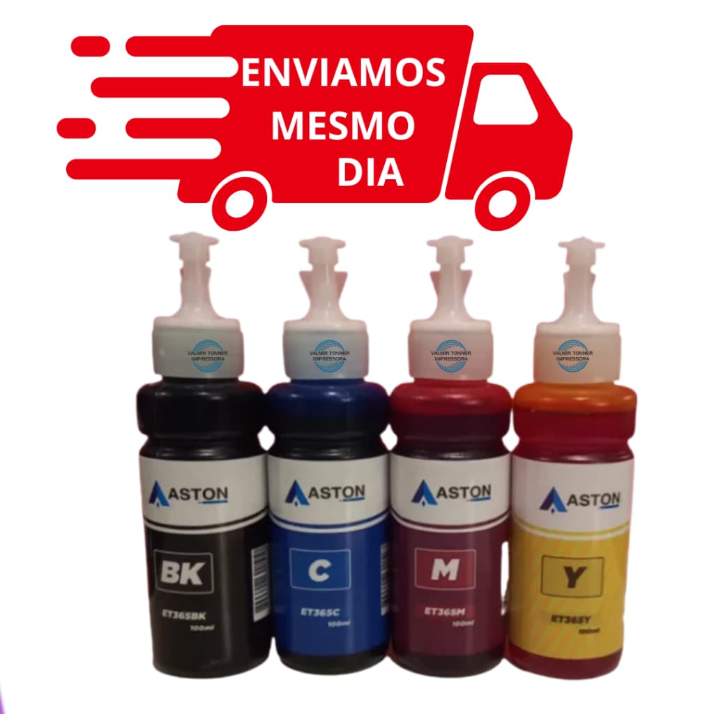 Kit 4 Tintas compativel   PARA IMPRESSORASL110 L355 L365 L375 L800 L1300 marca aston genericas