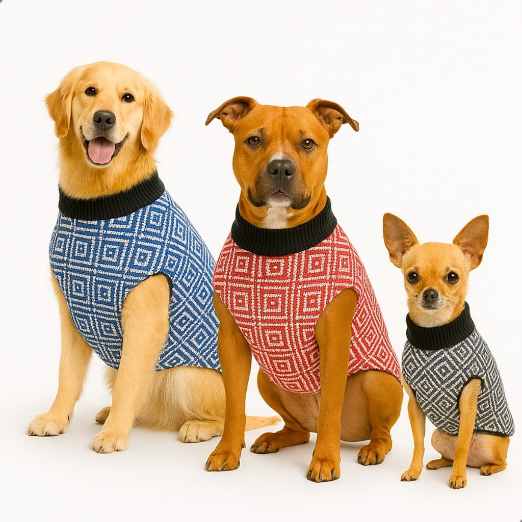 Roupa de Lã para Cachorro Pequeno e Médio Confortável Tricot Macio Cores Sortidas Ideal para Dias Frios