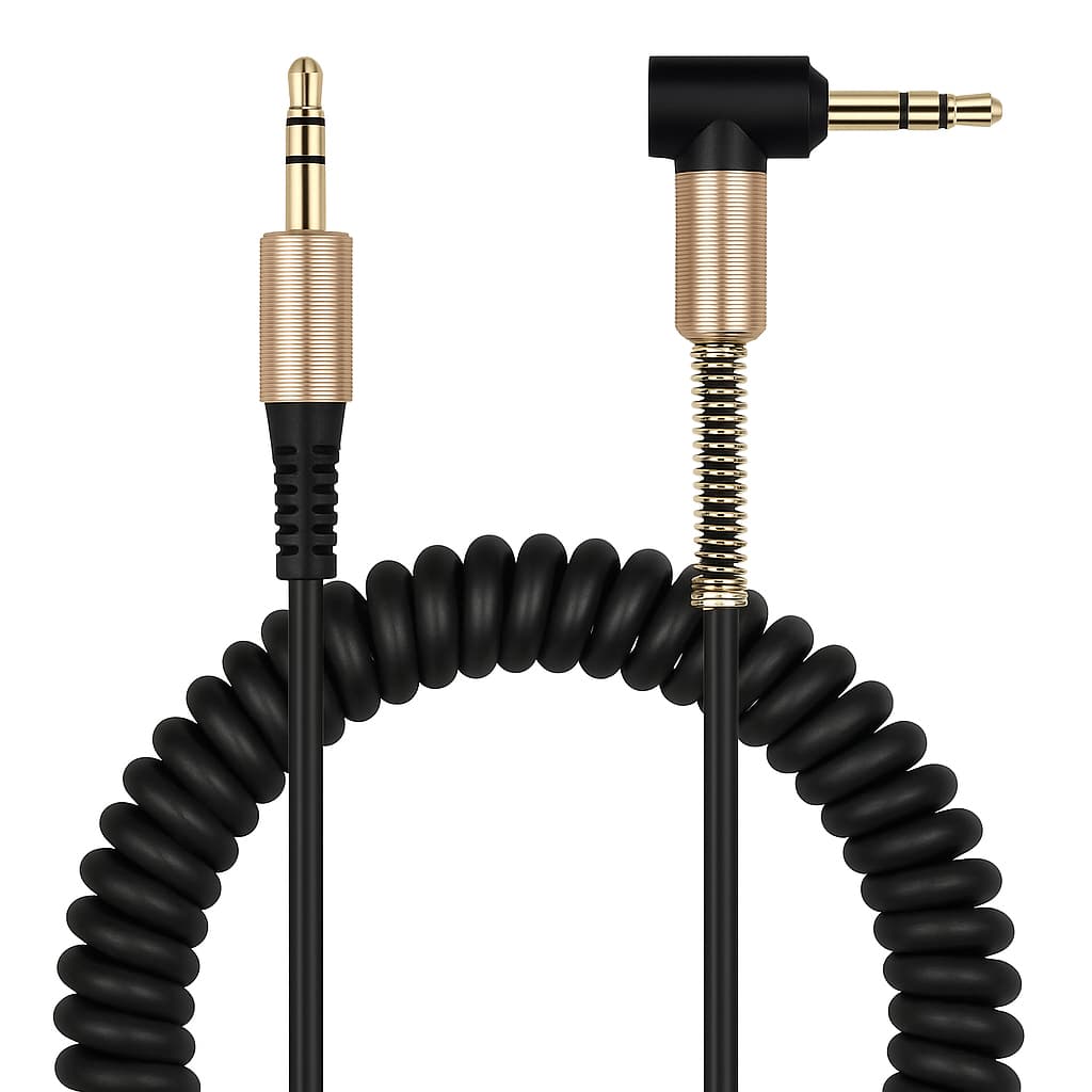 Cabo Auxiliar P2 Aúdio 1,2m Espiral Original P2 para P2 aGold