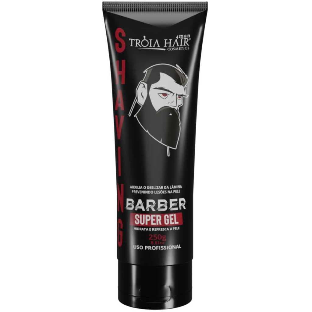 Shaving Barber Profissional 4Man Gel Incolor de Barbear Bisnaga 250ml - Troia Hair