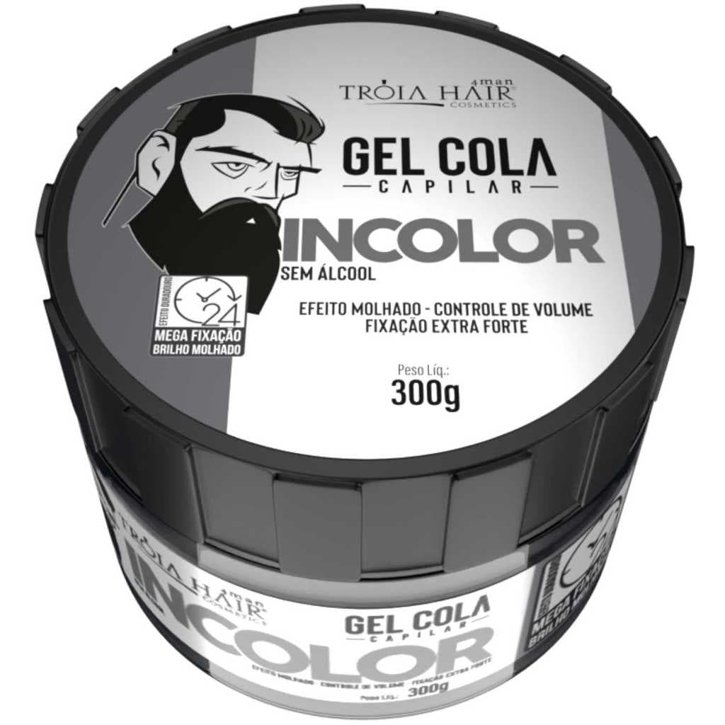 Gel Cola Incolor Troia Hair For Man 300g 1 Unidade