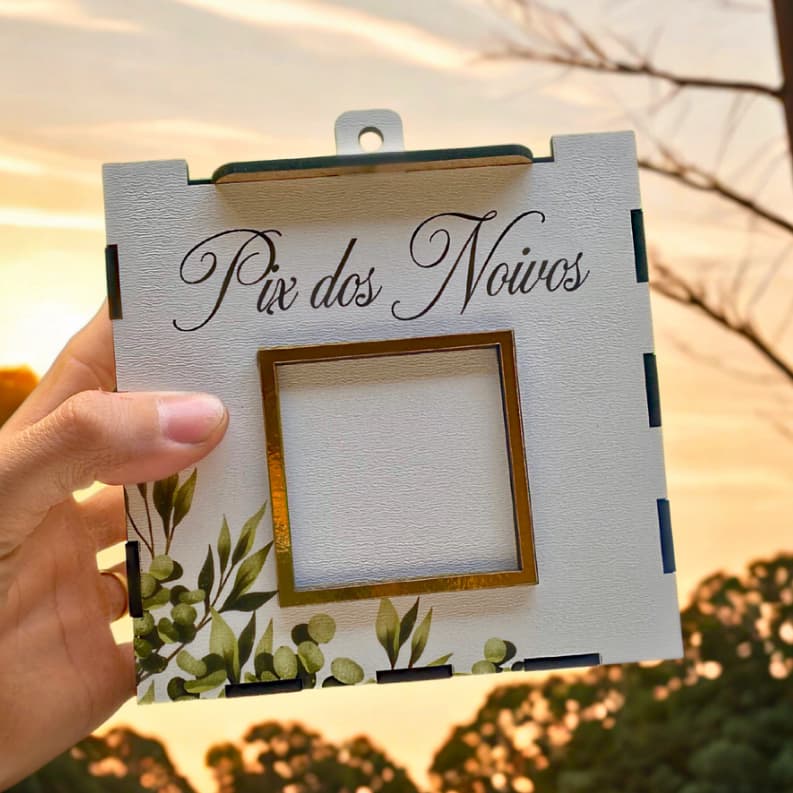 Caixa Pix dos Noivos Operação Lua de Mel MDF Branco | Não Personalizável