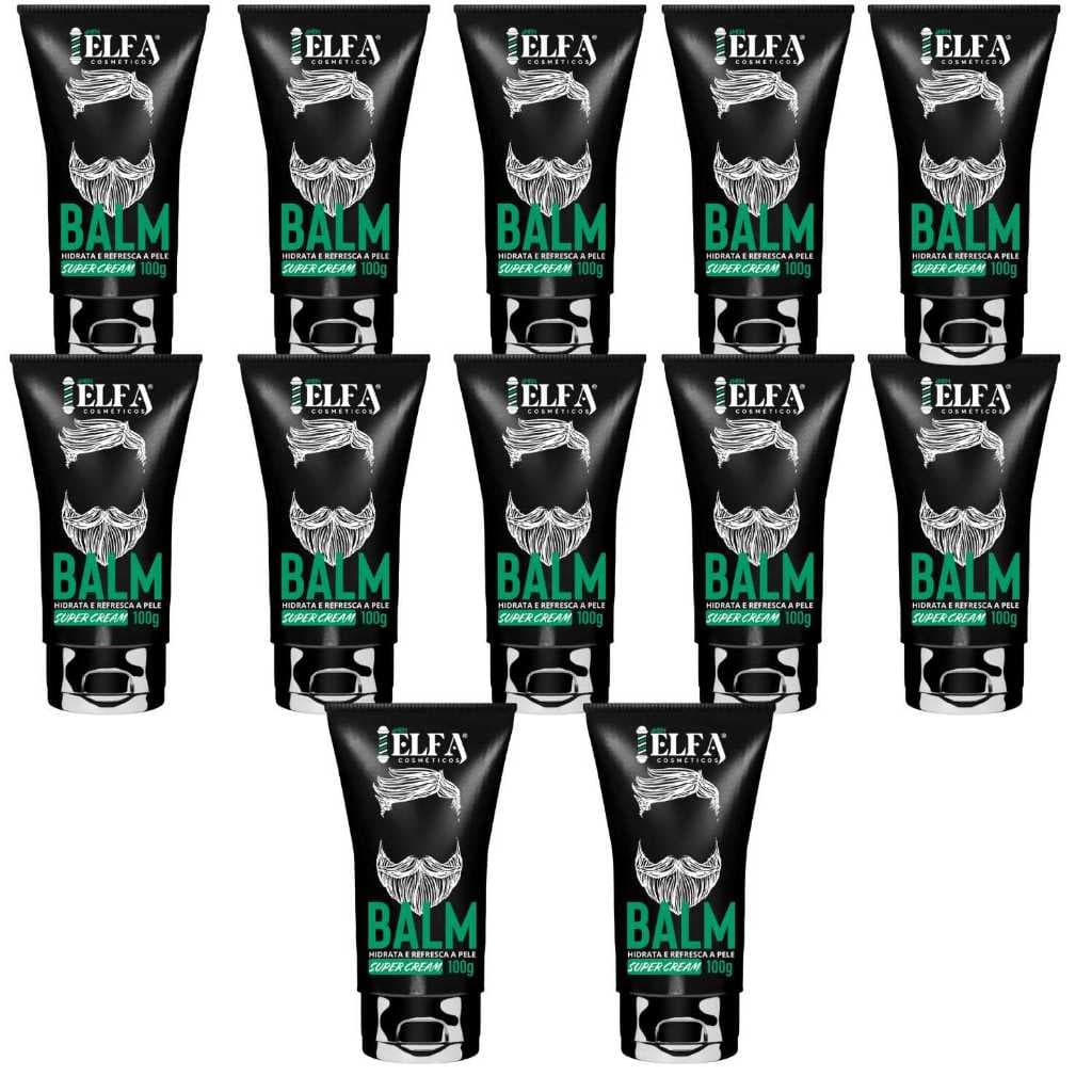 Kit 12 Balm Para Barba / Hidratante Multifuncional 100g - Elfa 4man