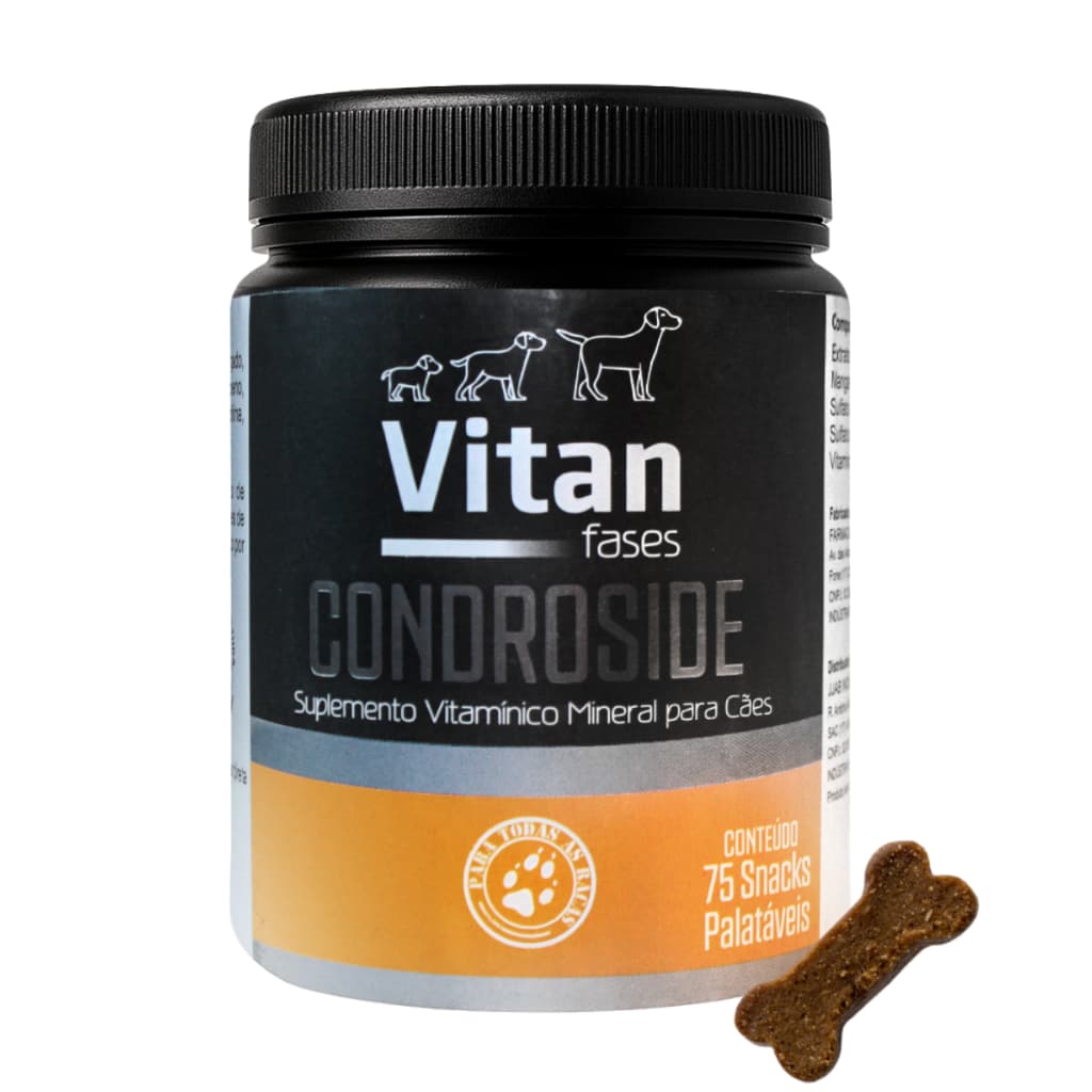 Suplemento Para Articulação e Cartilagem de Cães Idosos Condroside - 75 Snacks
