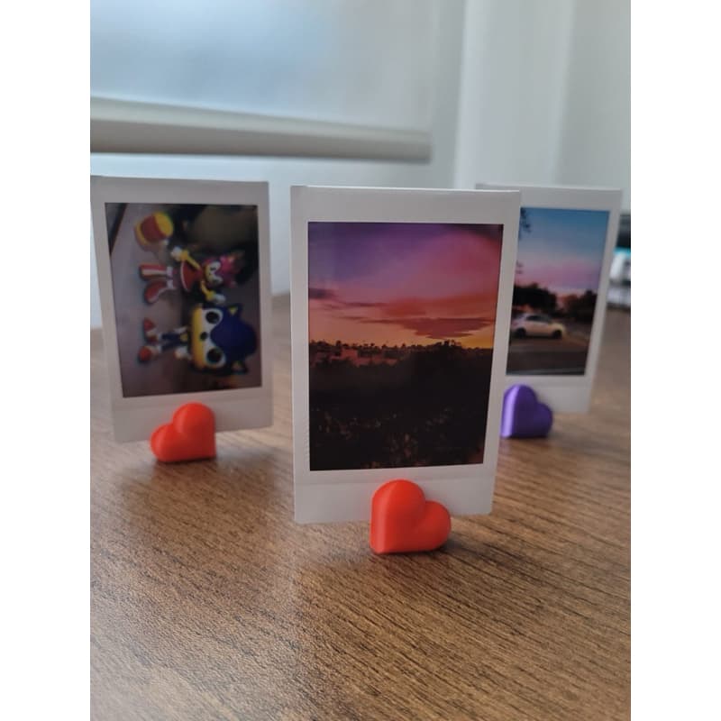 Suporte para Fotos Polaroid e Instax - Formato de Coração - Kit com 3 unidades