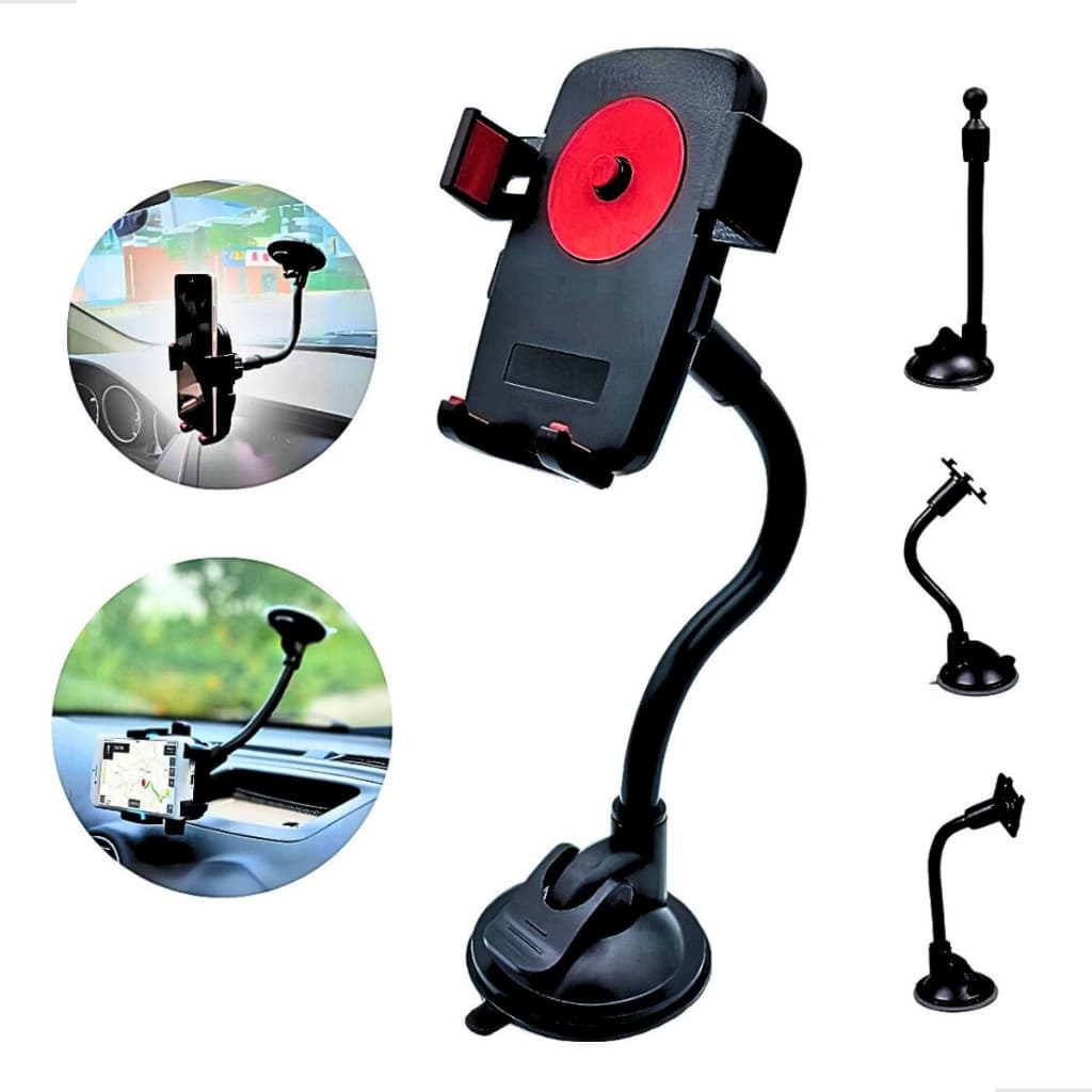 Suporte Veicular Para Celular 360º Fixação Ventosa Haste Firme Ajustável